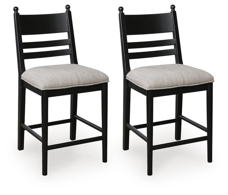 Greddinton Bar Stools Upholstered Barstool (2 CN) Black
