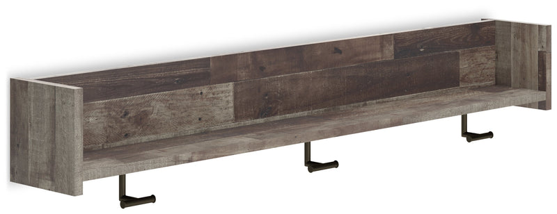 Neilsville Wall Mounted Coat Rack w/Shelf Multi Gray