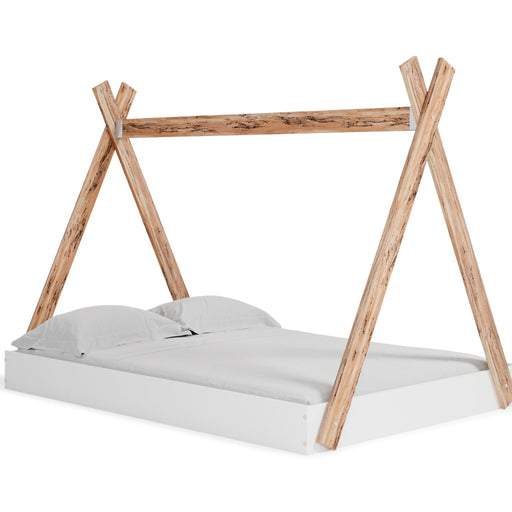 Piperton Bed Full Tent Complete Bed in Box Two-tone Brown White