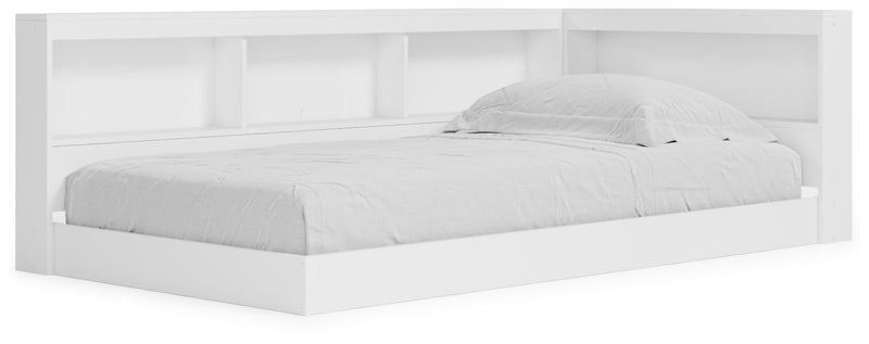 Piperton Bed Twin Bookcase Storage Bed White