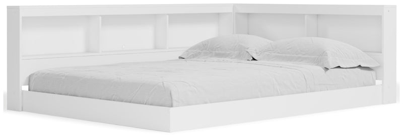 Piperton Bed Full Bookcase Storage Bed White