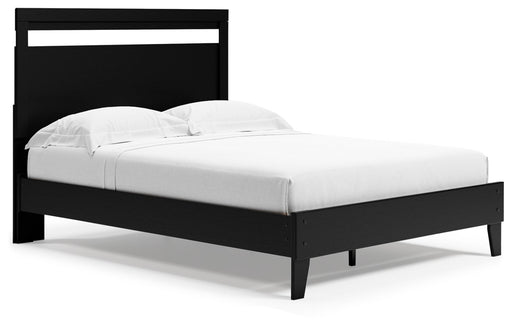 Finch Platform Bed Panel Platform Bed Black Brown
