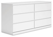 Onita Six Drawer Dresser White