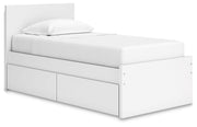 Onita Platform Bed Twin Panel Platform Bed with 1 Side Storage White