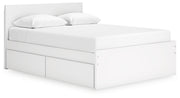 Onita Platform Bed Queen Panel Platform Bed with 1 Side Storage White