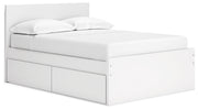 Onita Platform Bed Full Panel Platform Bed with 1 Side Storage White