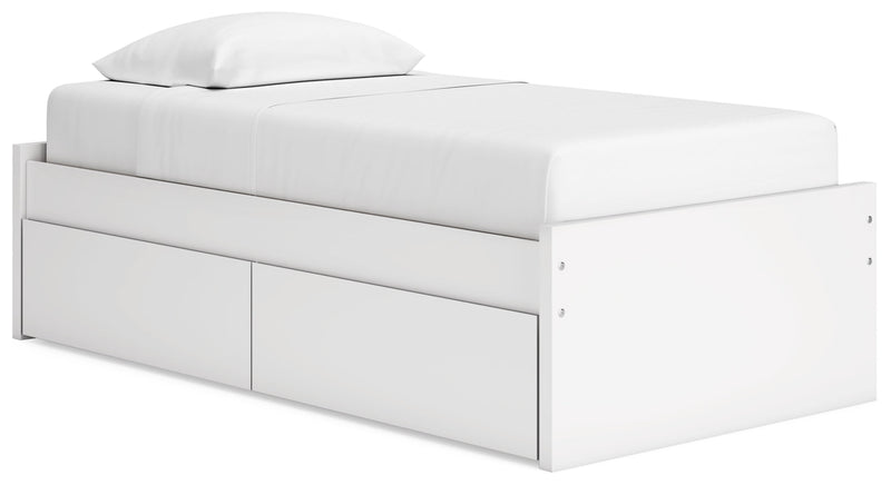 Onita Platform Bed Twin Platform Bed with 1 Side Storage White
