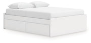 Onita Platform Bed Queen Platform Bed with 1 Side Storage White
