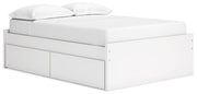Onita Platform Bed Full Platform Bed with 1 Side Storage White