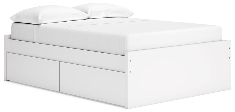 Onita Platform Bed Full Platform Bed with 1 Side Storage White