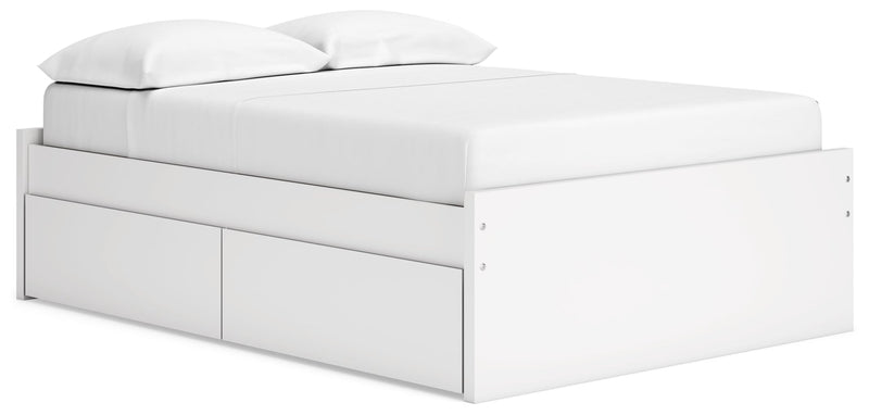 Onita Platform Bed Full Platform Bed with 2 Side Storage White