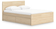 Onita Platform Bed Full Panel Platform Bed with 2 Side Storage Natural