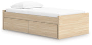 Onita Platform Bed Twin Platform Bed with 1 Side Storage Natural