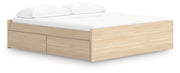 Onita Platform Bed King Platform Bed with 1 Side Storage Natural