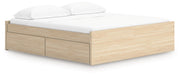 Onita Platform Bed King Platform Bed with 2 Side Storage Natural