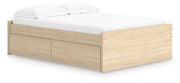 Onita Platform Bed Full Platform Bed with 1 Side Storage Natural