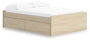 Onita Platform Bed Full Platform Bed with 2 Side Storage Natural