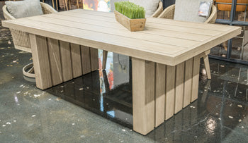 Alden Peak RECT Dining Table w/UMB OPT