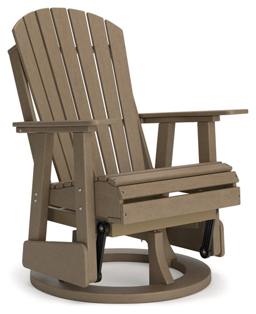 Hyland Wave Outdoor Seating Driftwood Swivel Glider Chair
