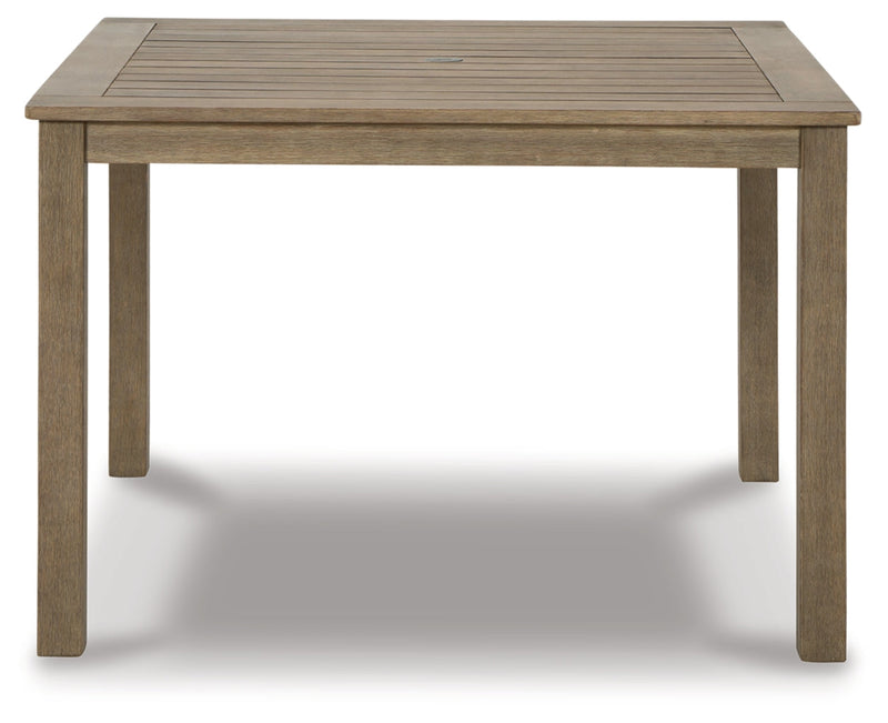 Aria Plains Square Dining Table with Umbrella Option
