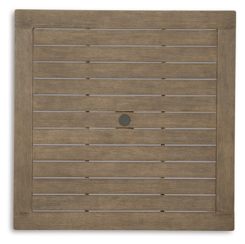 Aria Plains Square Dining Table with Umbrella Option