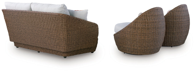 Cardiff Beach Love/ Swivel Chairs Set (3/CN)