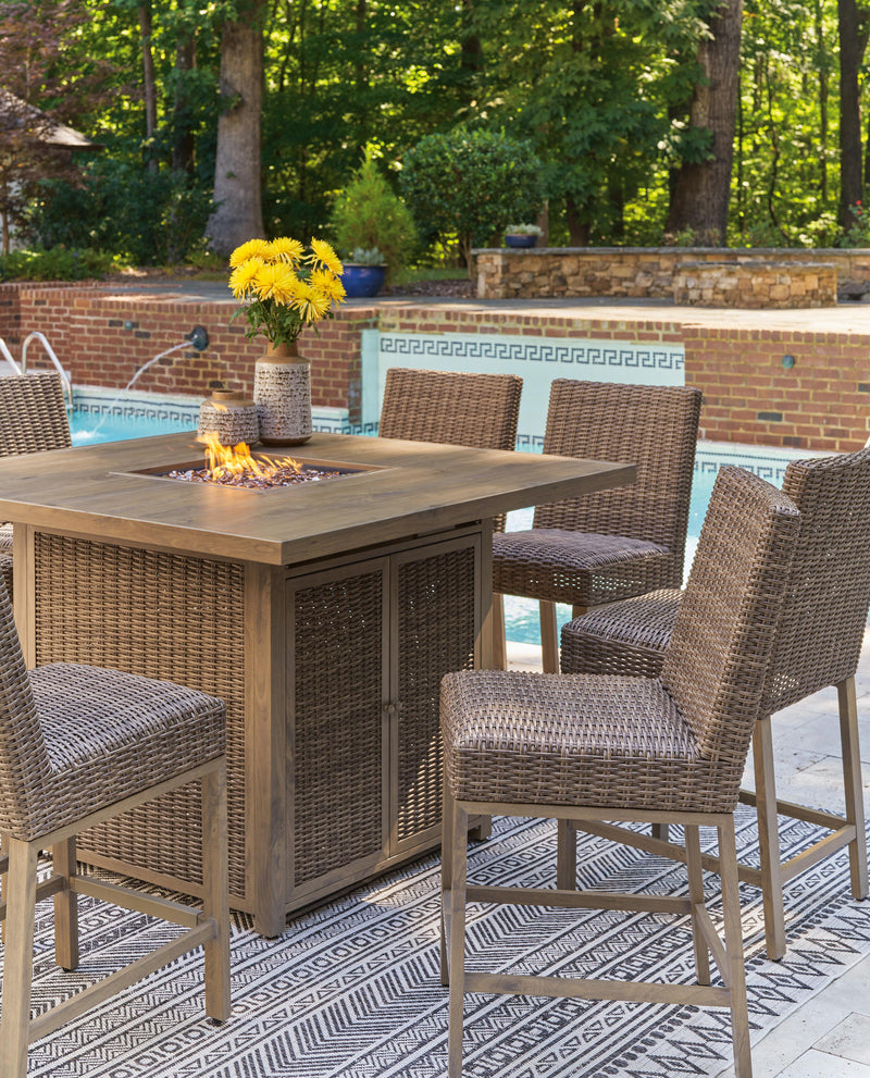 Walton Bridge Square Bar Table w/Fire Pit