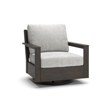 Mesa Valley Outdoor Outdoor Swivel Lounge Chair with Cushion Light Gray Dark Brown