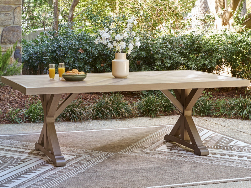 Revare Beach RECT Dining Table with Umbrella Option