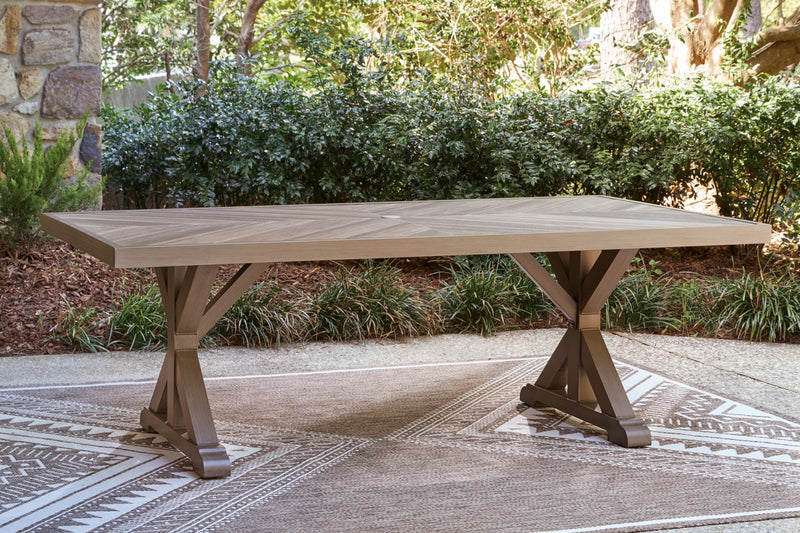 Revare Beach RECT Dining Table with Umbrella Option