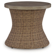 Revare Beach Table Round End Table with Umbrella Option