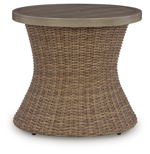 Revare Beach Round End Table w/UMB OPT Default Title