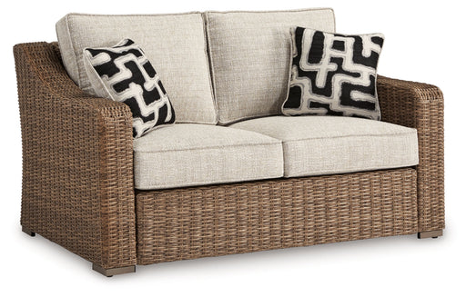 Beachcroft Outdoor Seating Beige Loveseat w Cushion Single