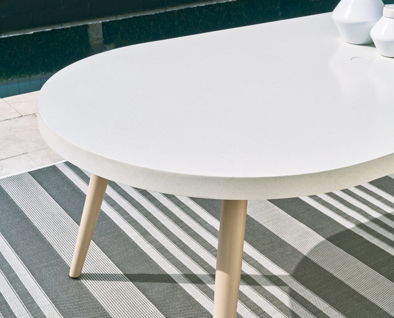 Seton Creek Oval Dining Table with Umbrella Option