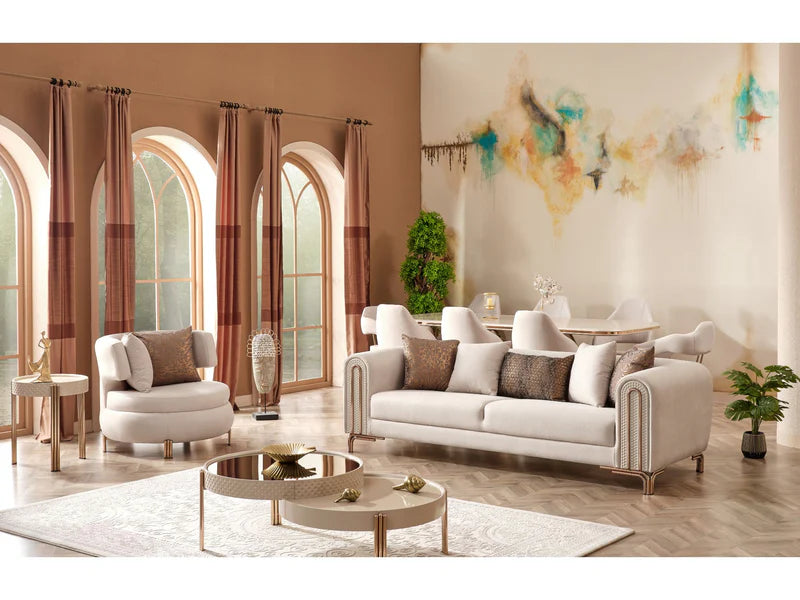 Paris Living Room Set - Cream