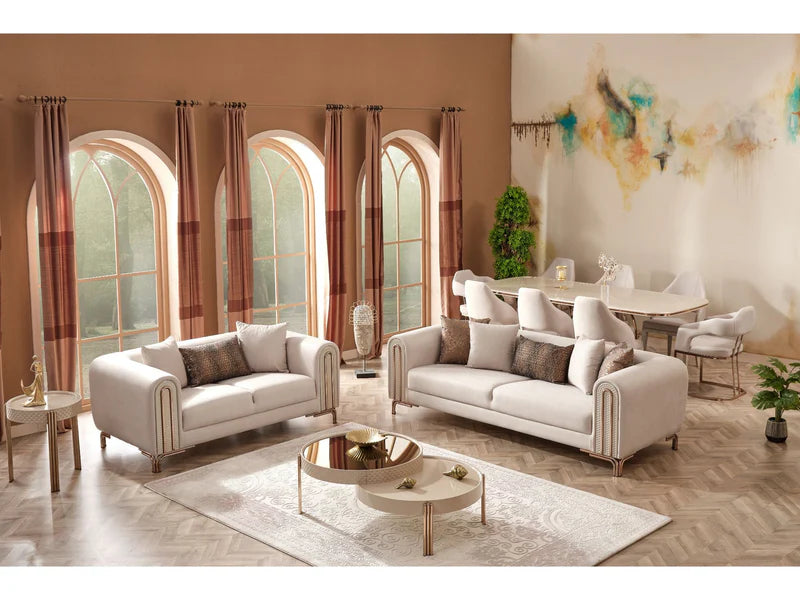 Paris Living Room Set - Cream