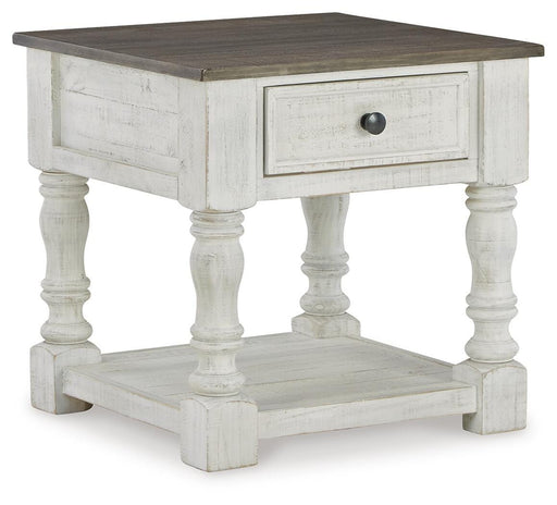 Havalance End and Side Tables Square End Table White Gray