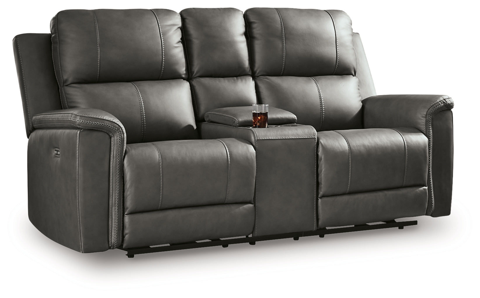 Beryton Power Reclining Loveseat/Console/Adjustable Headrest