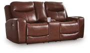 Momentum Moves Power Reclining Loveseat/Console/Adjustable Headrest Mahogany