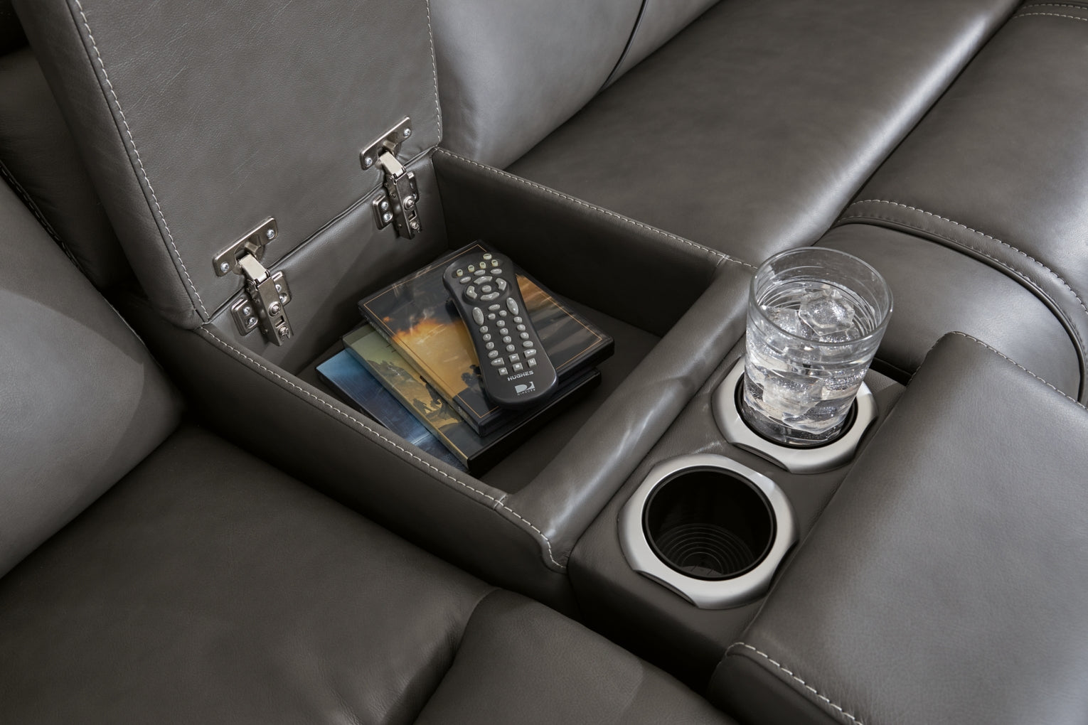 5Z-Harrenhurst 3-Piece Power Reclining Sectional Loveseat with Console