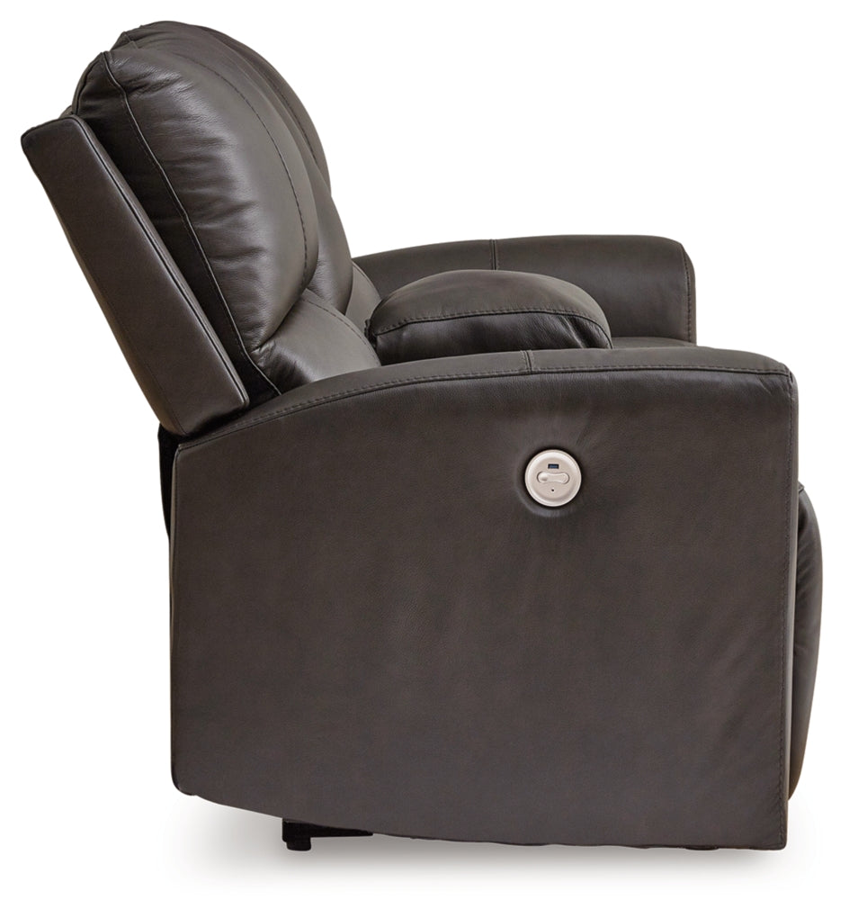 Boxmere DBL Reclining Power Loveseat w/Console by Ashley Furniture