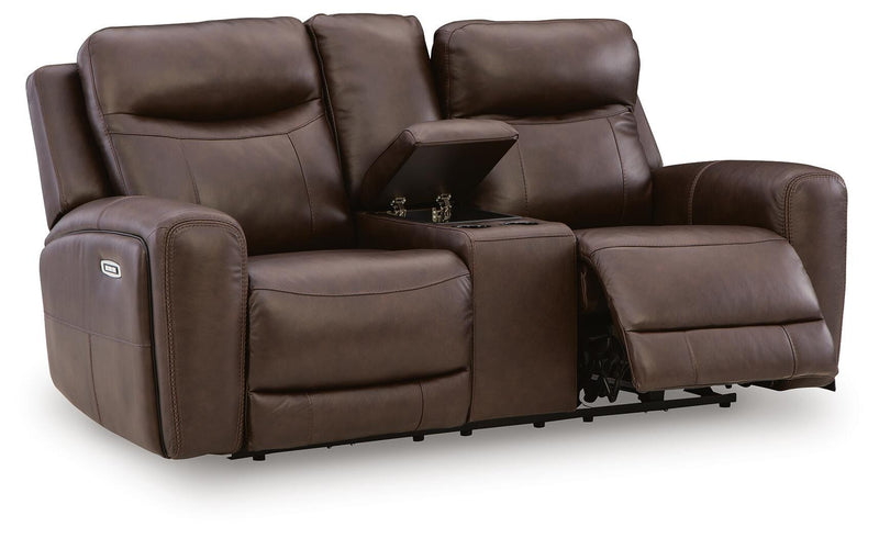 Gravier Power Reclining Loveseat/Console/Adjustable Headrest