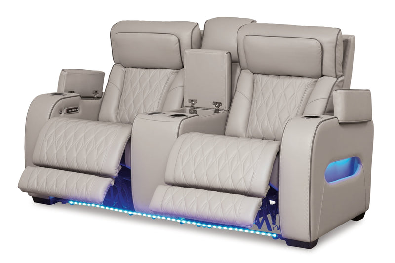Boyington Power Reclining Loveseat/Console/Adjustable Headrest
