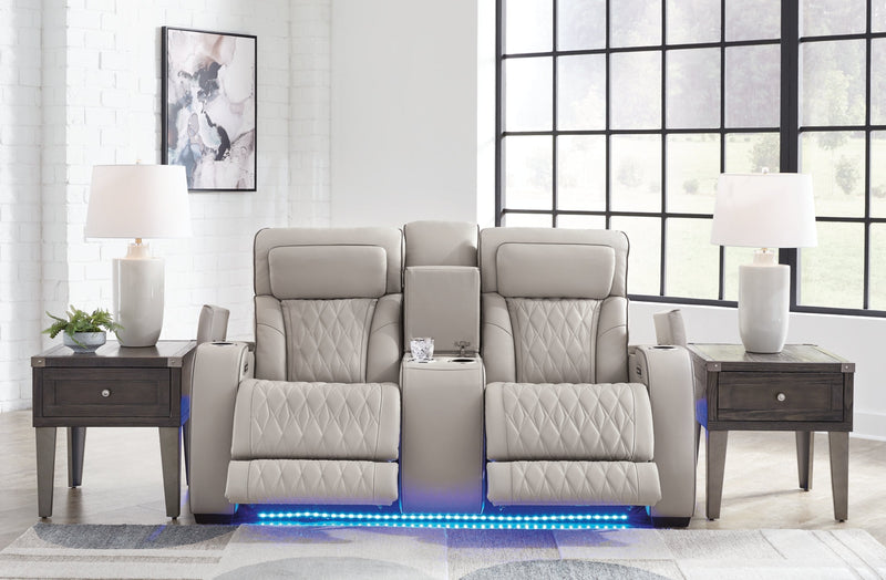Boyington Power Reclining Loveseat/Console/Adjustable Headrest