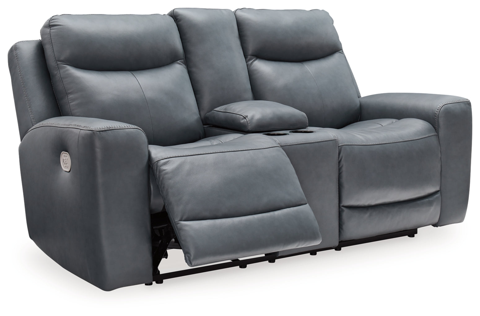 Mindanao Power Reclining Loveseat/Console/Adjustable Headrest by Ashley Furniture