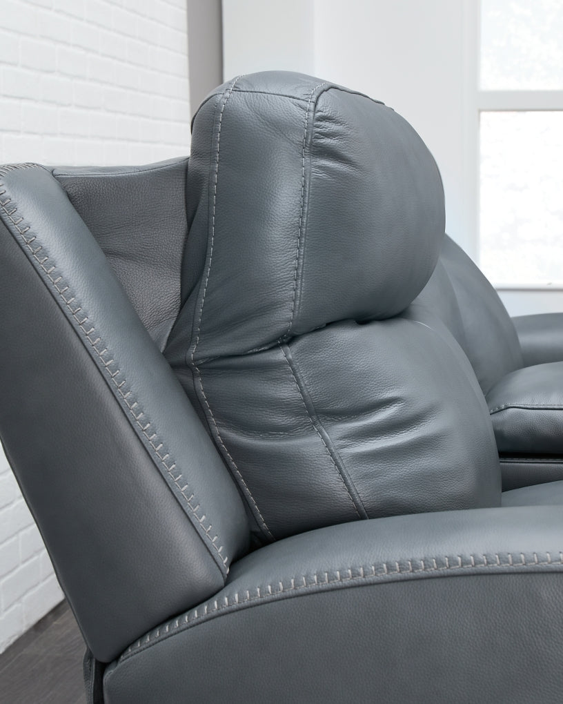 Mindanao Power Reclining Loveseat/Console/Adjustable Headrest by Ashley Furniture
