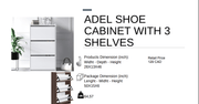 Adel Shoe Cabinet with 3 Shelves Opak White - Berre Furniture
