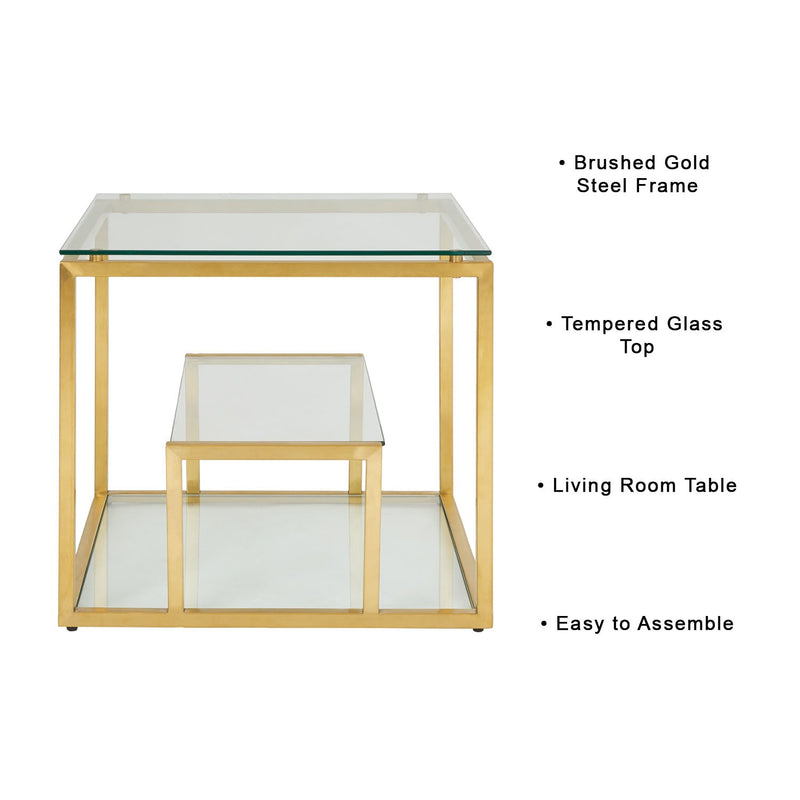 BAROLO Polished Steel End Table
