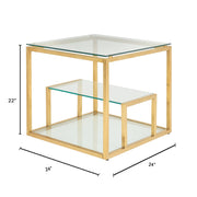 BAROLO Polished Steel End Table
