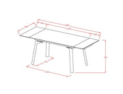 Bellaro Dining Table with Extension, 55" - 79" in Travertine and Cream - Berre Furniture